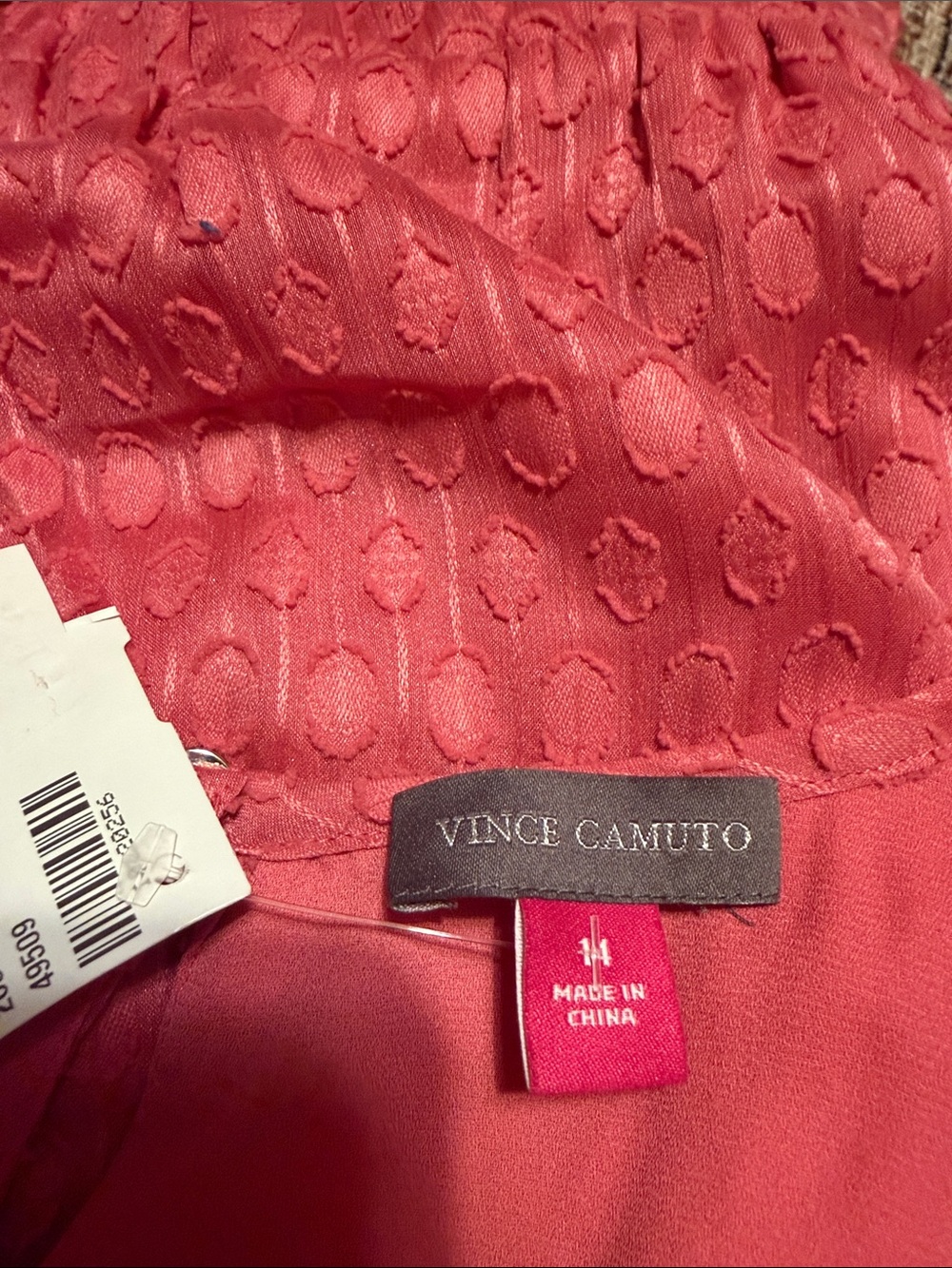 Vince Camuto Coral High-Low Maxi Dress with Waist Tie - Picture 5 of 5